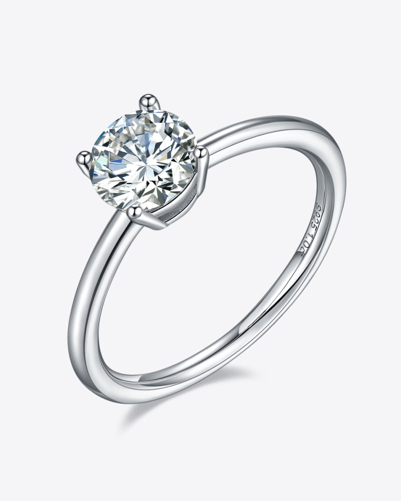 BEAUTIFUL I AM 1 Carat Moissanite Jewelry 925 Sterling Silver Solitaire Ring