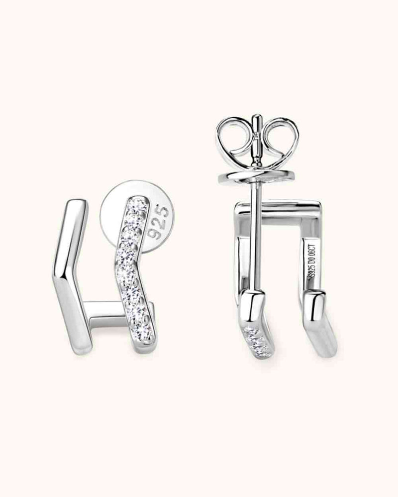 BEAUTIFUL I AM Moissanite Jewelry 925 Sterling Silver Double-Layered Earrings