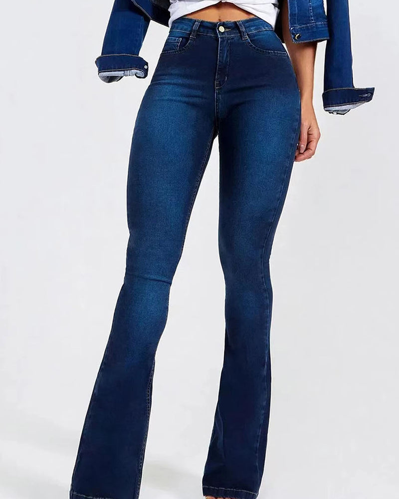 BEAUTIFUL I AM Button Fly Long Jeans