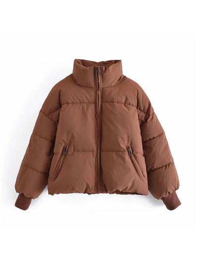 BEAUTIFUL I AM Zip Up Drawstring Winter Jacket Coat with Pockets