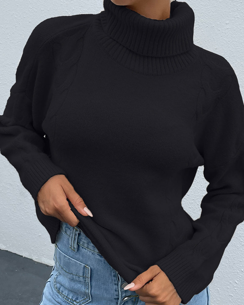 BEAUTIFUL I AM Turtle Neck Long Sleeve Sweater