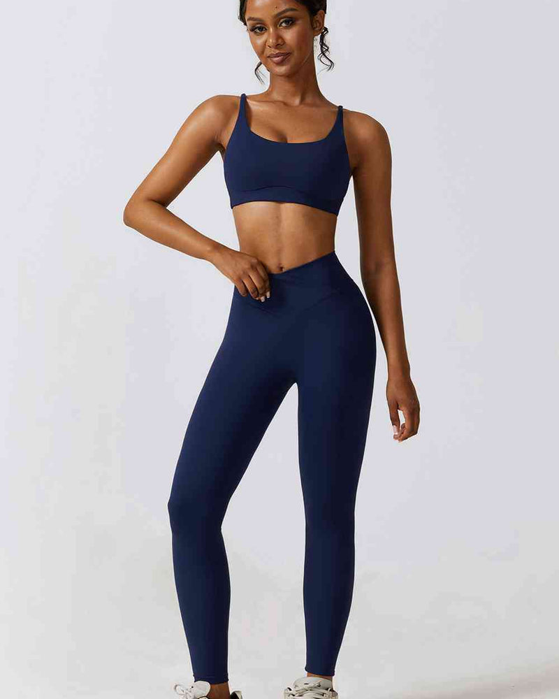 BEAUTIFUL I AM Sports Bra and Leggings Active Wear Set