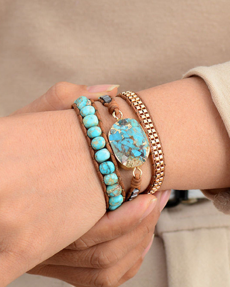 BEAUTIFUL I AM Handmade Natural Stone Copper Bracelet Jewelry