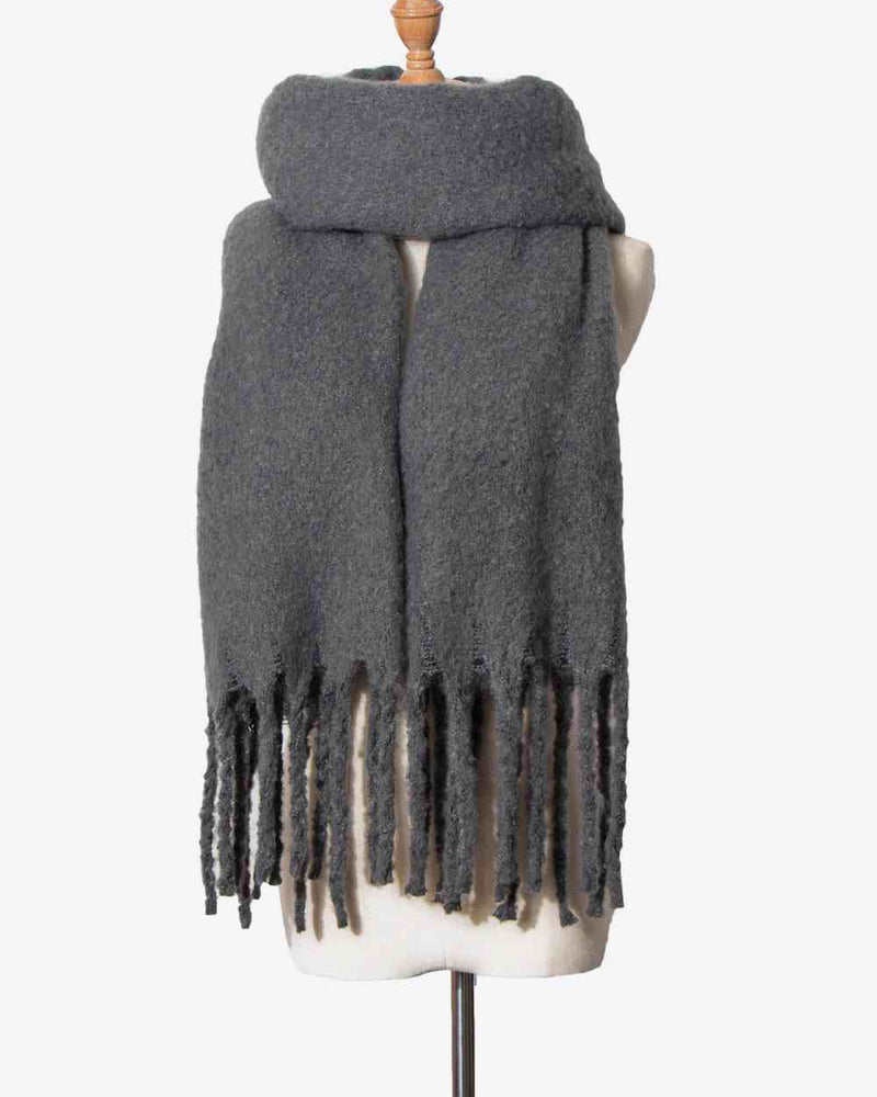 BEAUTIFUL I AM Fringe Detail Polyester Scarf