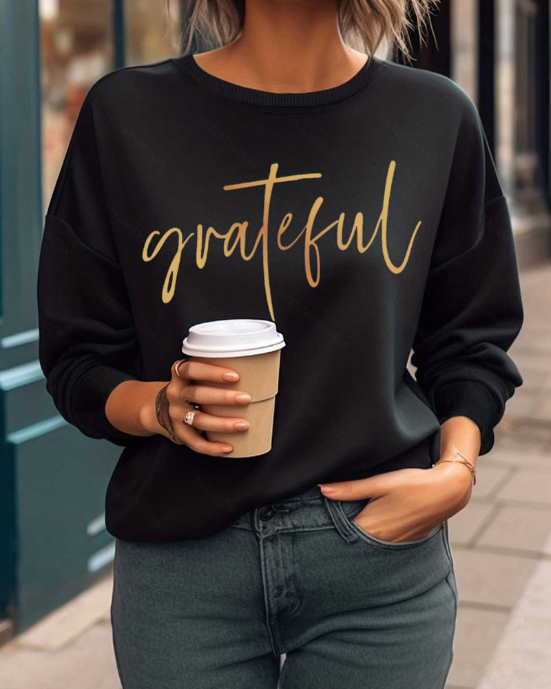 BEAUTIFUL I AM GRATEFUL Round Neck Sweatshirt