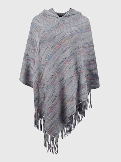 BEAUTIFUL I AM Fringe Hem Hooded Poncho