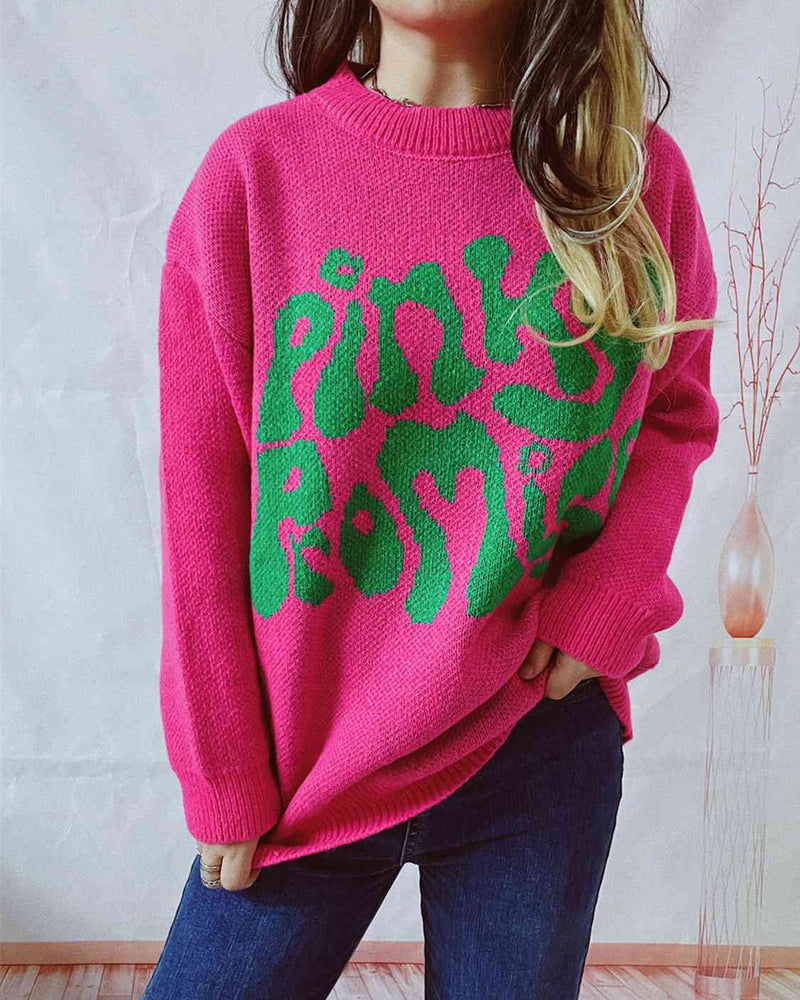 BEAUTIFUL I AM PINKY PROMISE Graphic Sweater