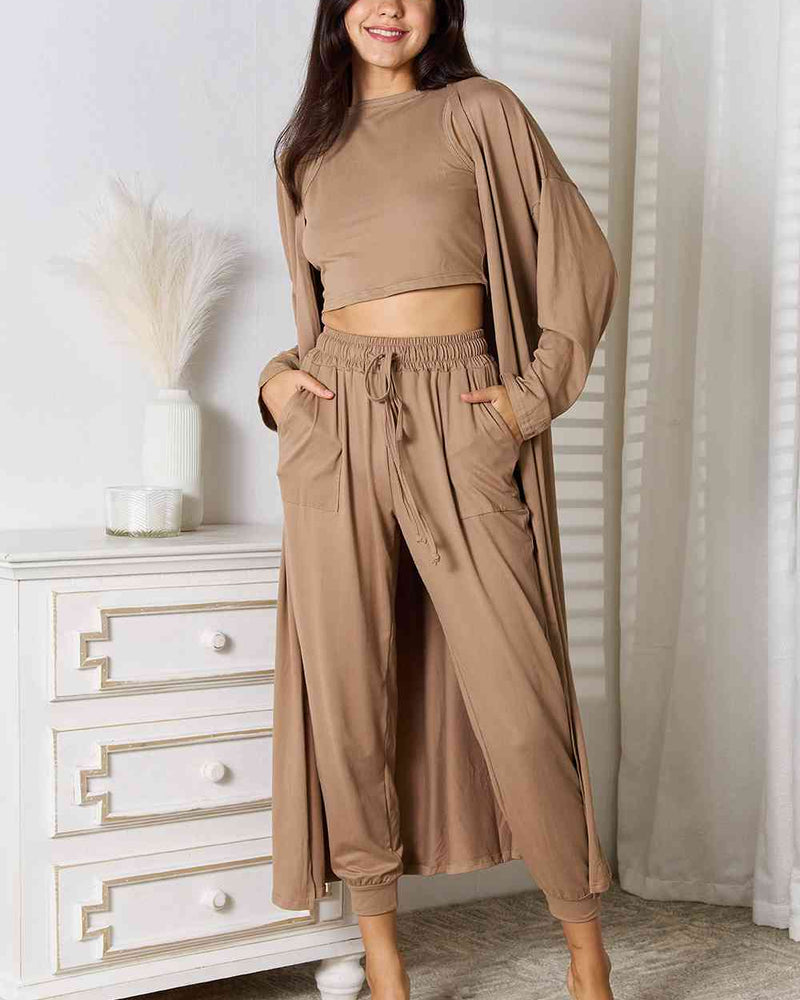 BEAUTIFUL I AM Tank, Pants, Cardigan Set