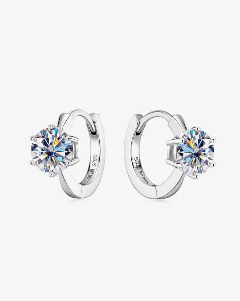 BEAUTIFUL I AM 2 Carat Moissanite Jewelry 925 Sterling Silver Huggie Earrings