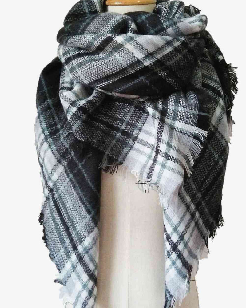 BEAUTIFUL I AM Plaid Imitation Cashmere Scarf