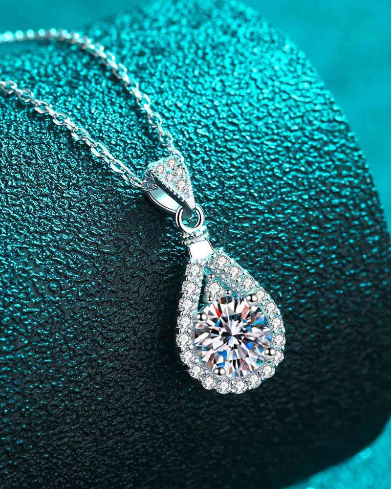 BEAUTIFUL I AM 2 Carat Moissanite Teardrop Jewelry Pendant 925 Sterling Silver Necklace
