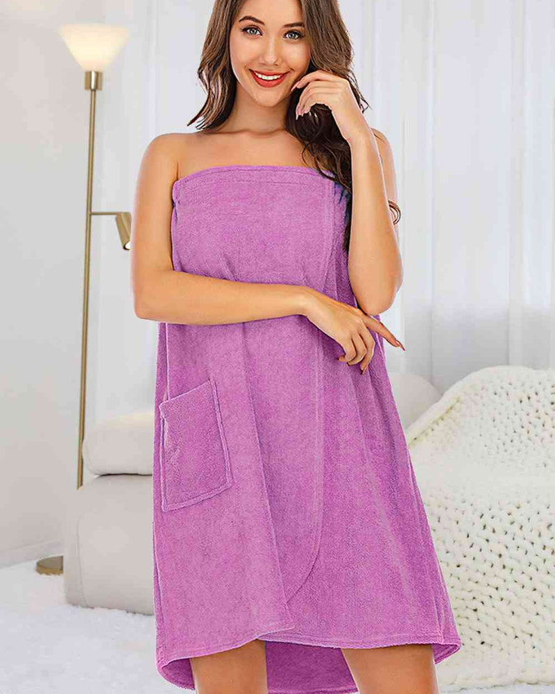 BEAUTIFUL I AM Strapless Robe with pocket