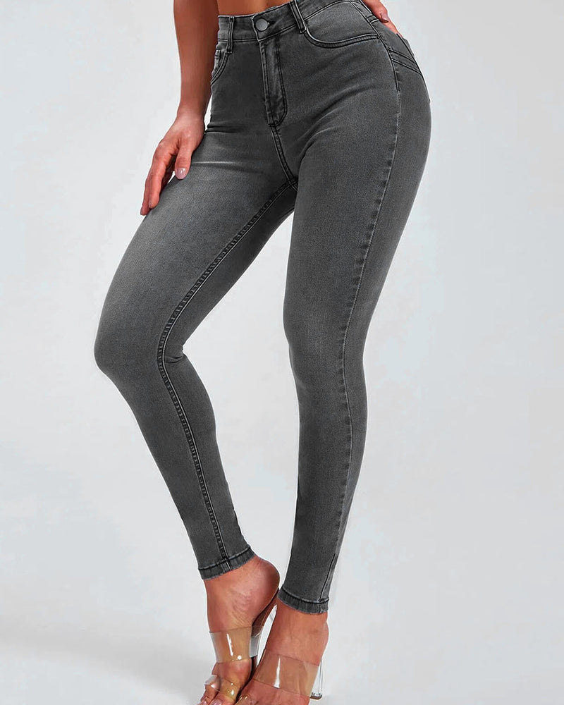 BEAUTIFUL I AM Button Fly Skinny Jeans
