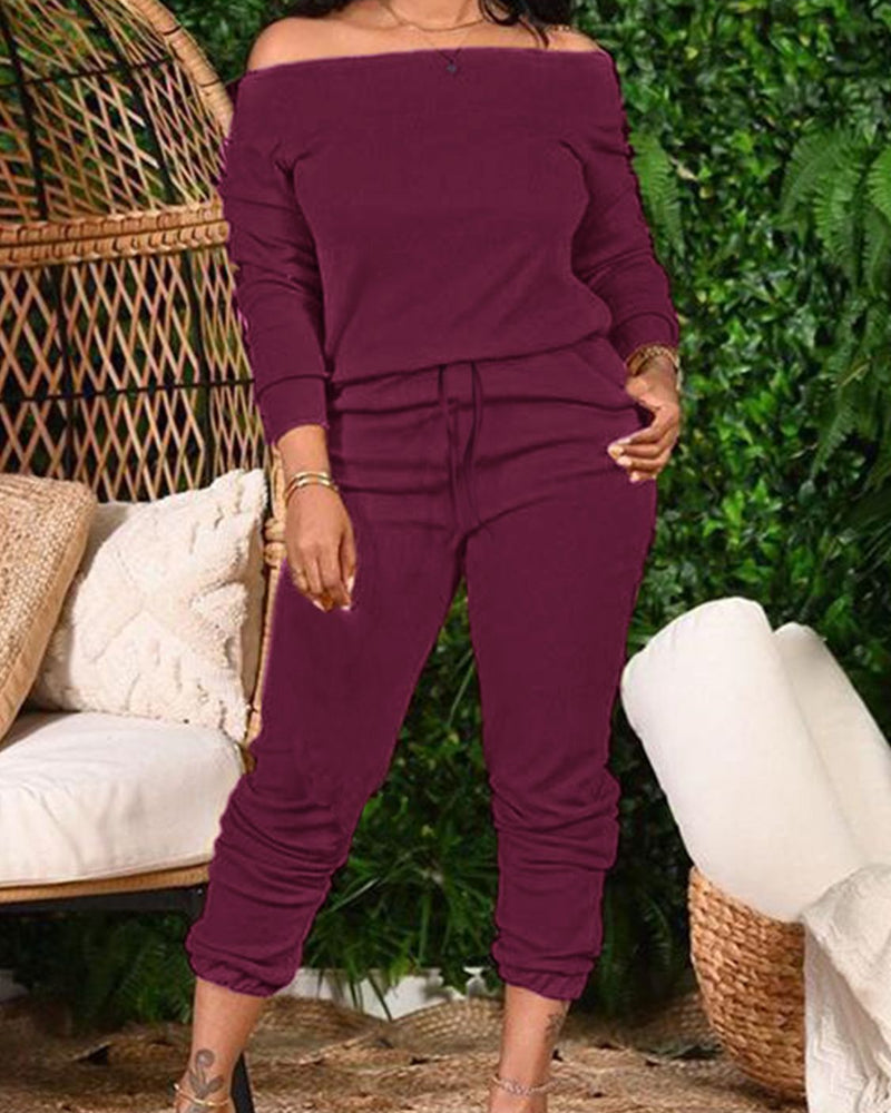 BEAUTIFUL I AM Off-Shoulder Top and Pants Set