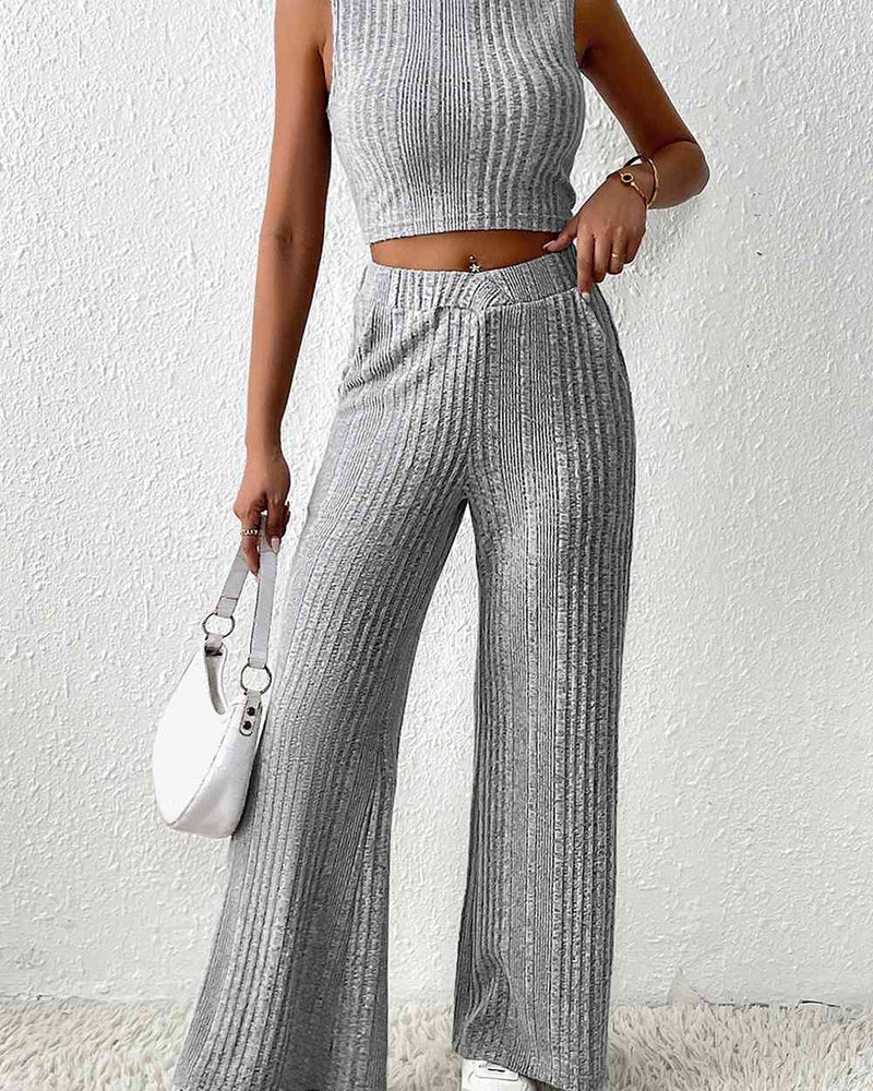BEAUTIFUL I AM Mock Neck Tank and Pants Set