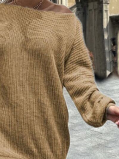 BEAUTIFUL I AM One Shoulder Lantern Sleeve Sweater Dress