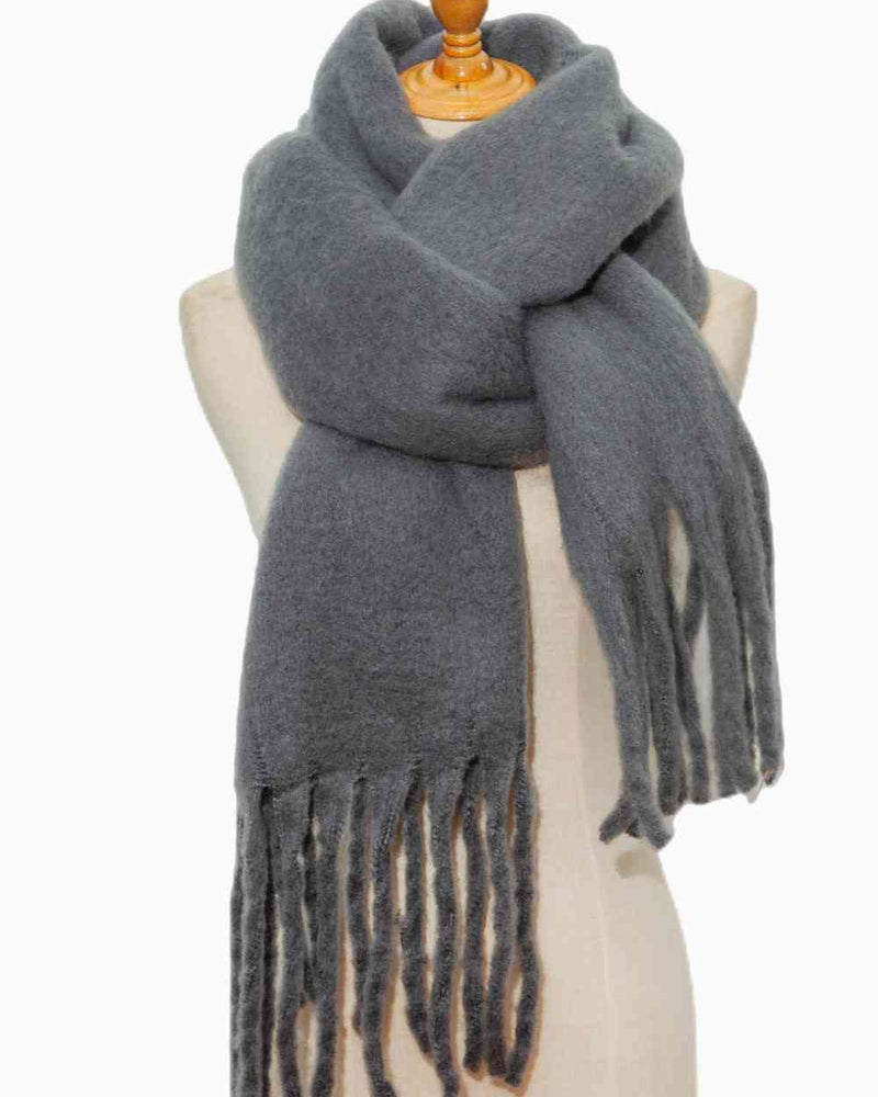 BEAUTIFUL I AM Fringe Detail Polyester Scarf