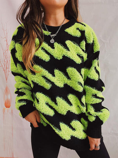 BEAUTIFUL I AM Ribbed Striped Dropped Shoulder Sweater