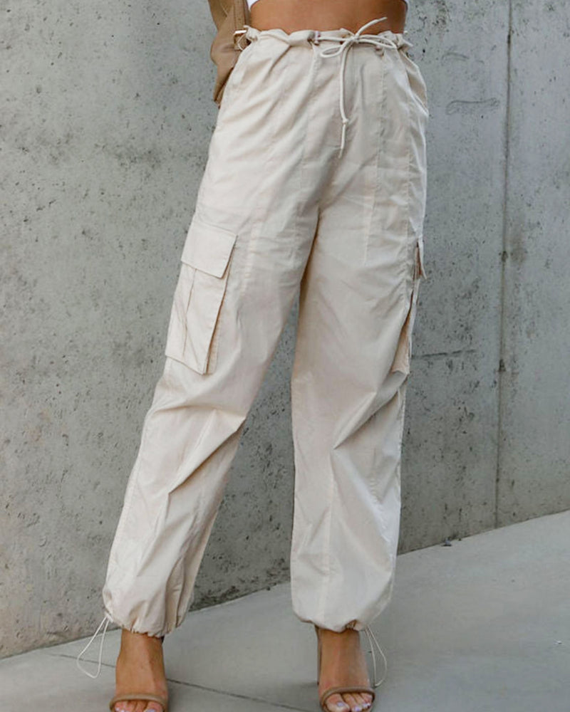 BEAUTIFUL I AM Drawstring Pants with Pockets