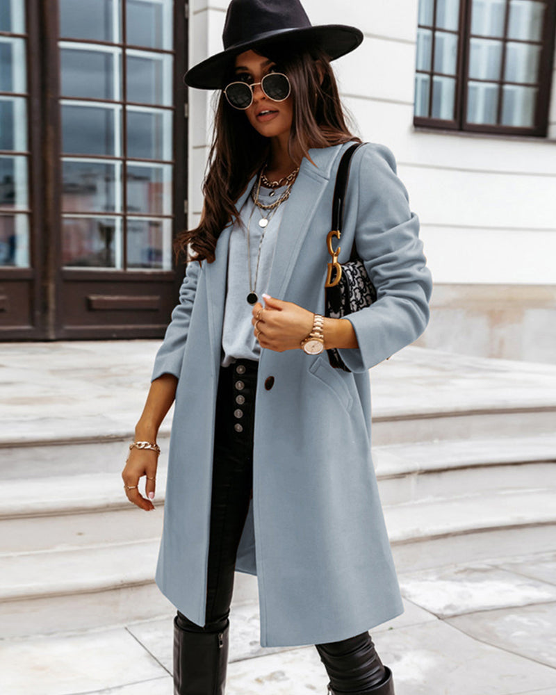 BEAUTIFUL I AM Long Sleeve Longline Jacket Coat with Pockets