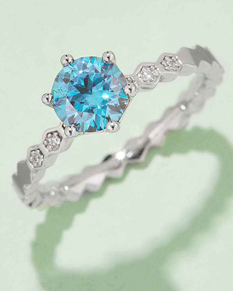 BEAUTIFUL I AM 1 Carat Moissanite 6-Prong Jewelry 925 Sterling Silver Ring