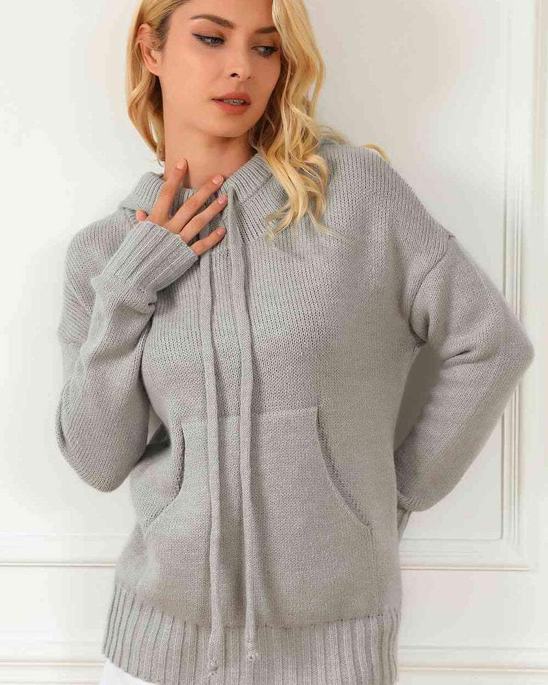 BEAUTIFUL I AM Drawstring Hooded Sweater with Pocket