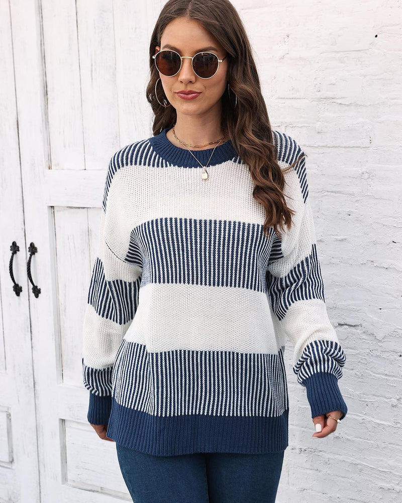 BEAUTIFUL I AM Full Size Round Neck Drop Shoulder Sweater