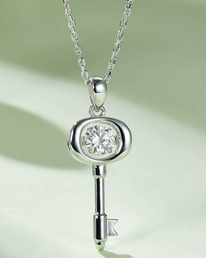 BEAUTIFUL I AM Moissanite Jewelry Key Pendant Necklace