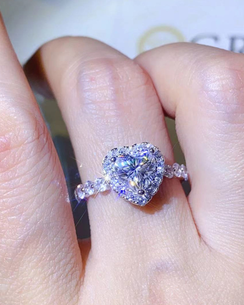 BEAUTIFUL I AM 1 Carat Moissanite Jewelry Heart Ring