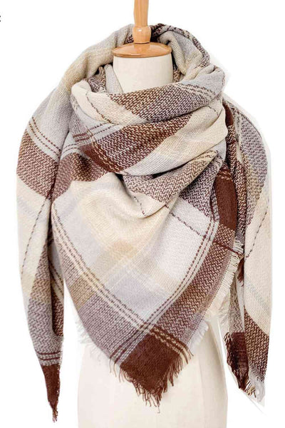 BEAUTIFUL I AM Plaid Imitation Cashmere Scarf