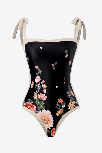 BEAUTIFUL I AM Floral Tie-Shoulder Two-Piece Swim Set