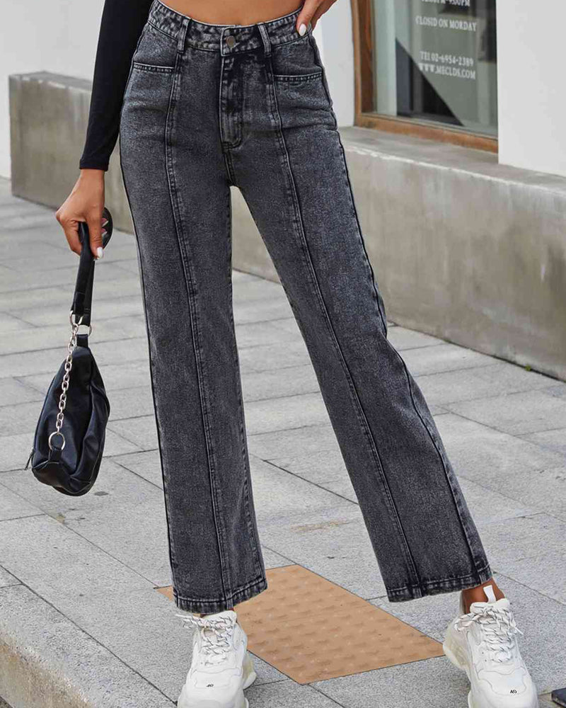 BEAUTIFUL I AM High Waist Straight Leg Jeans