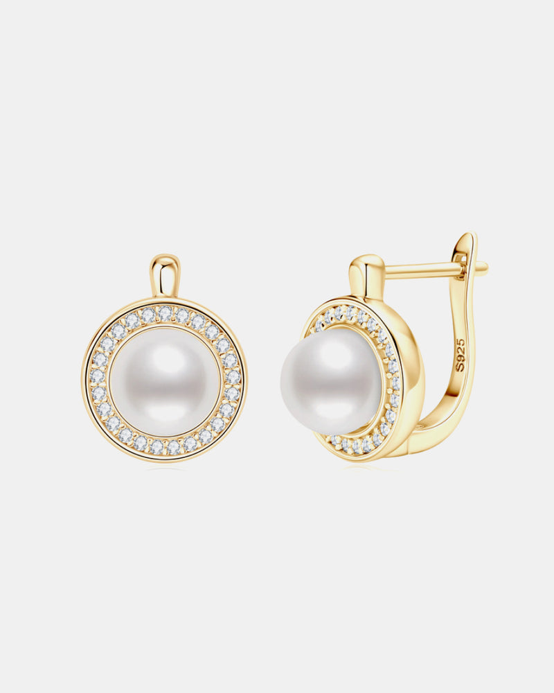 BEAUTIFUL I AM Moissanite Pearl Jewelry 925 Sterling Silver Earrings
