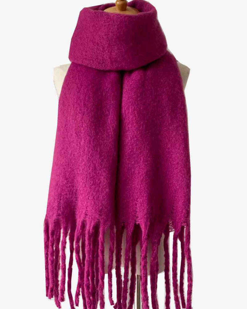 BEAUTIFUL I AM Fringe Detail Polyester Scarf