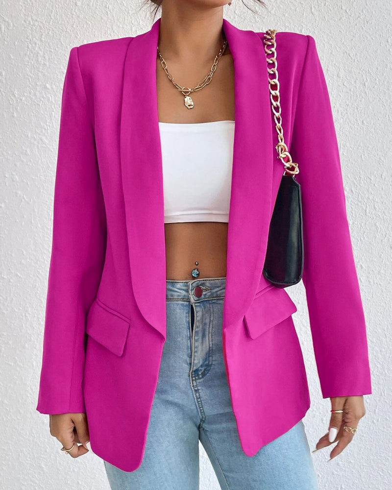 BEAUTIFUL I AM Shawl Collar Long Sleeve Blazer Jacket