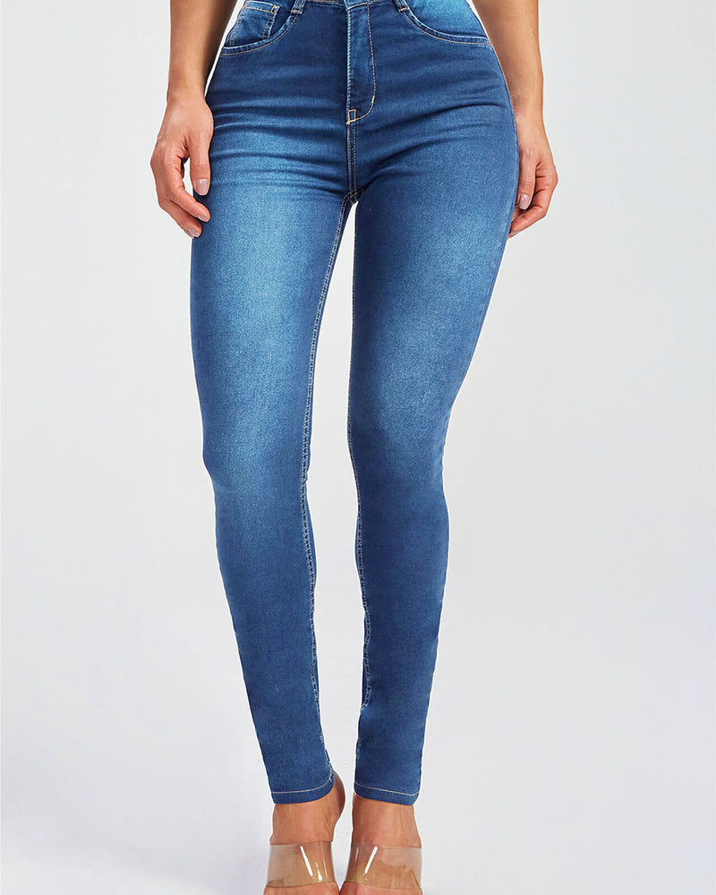 BEAUTIFUL I AM Button Fly Skinny Jeans