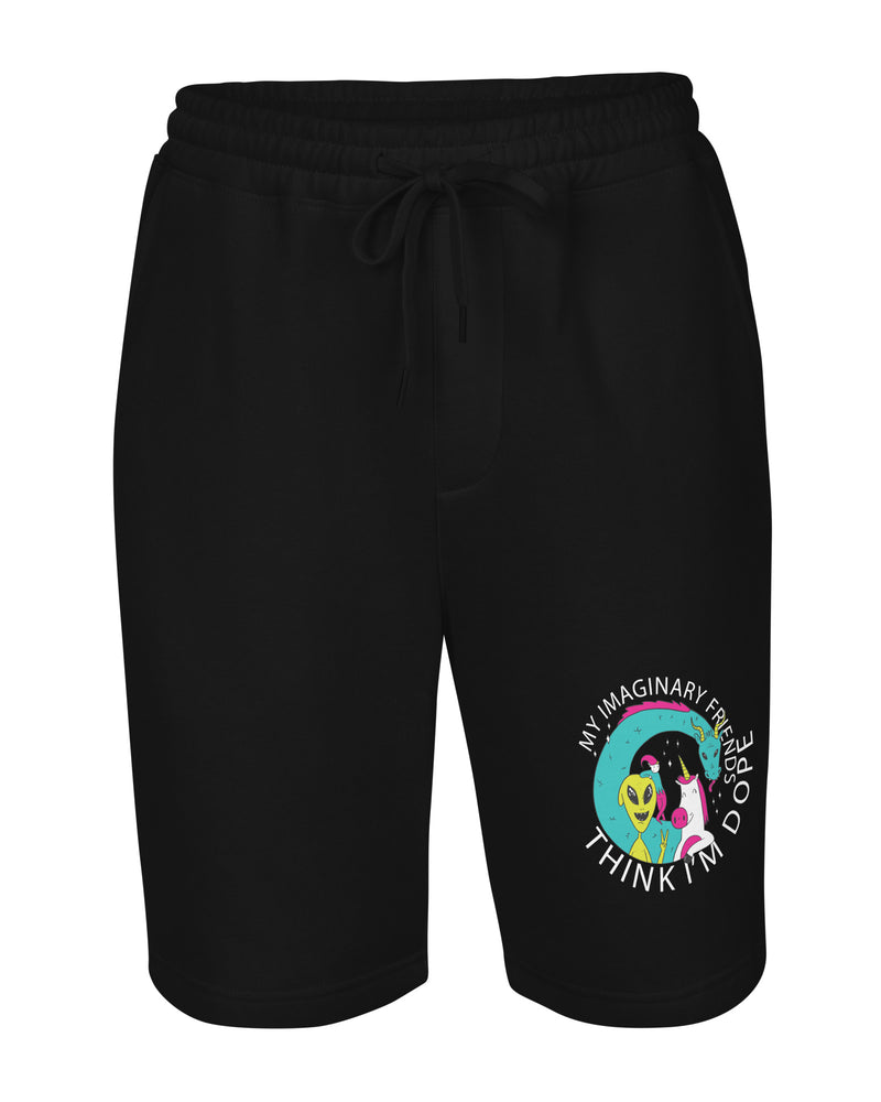 EG3BEATS MY IMAGINARY FRIENDS THINK I'M DOPE Men's Fleece Shorts