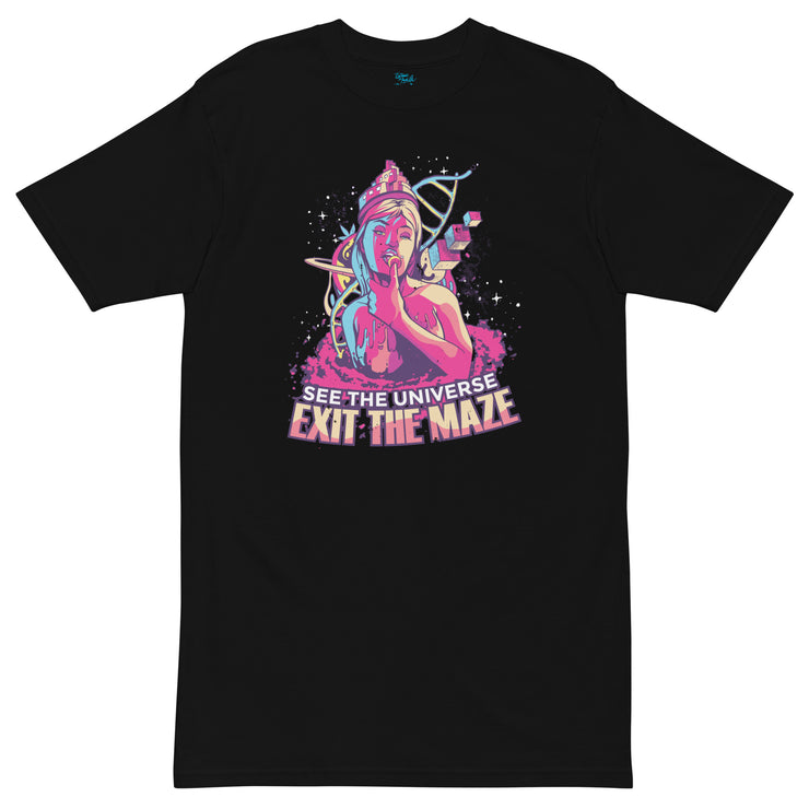 ETERNAL DIVINE APPAREL EXIT THE UNIVERSE MAZE Men’s Premium Heavyweight T-Shirt
