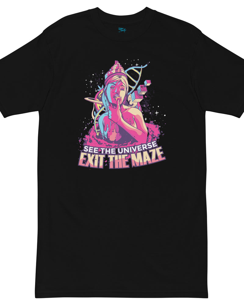 ETERNAL DIVINE APPAREL EXIT THE UNIVERSE MAZE Men’s Premium Heavyweight T-Shirt