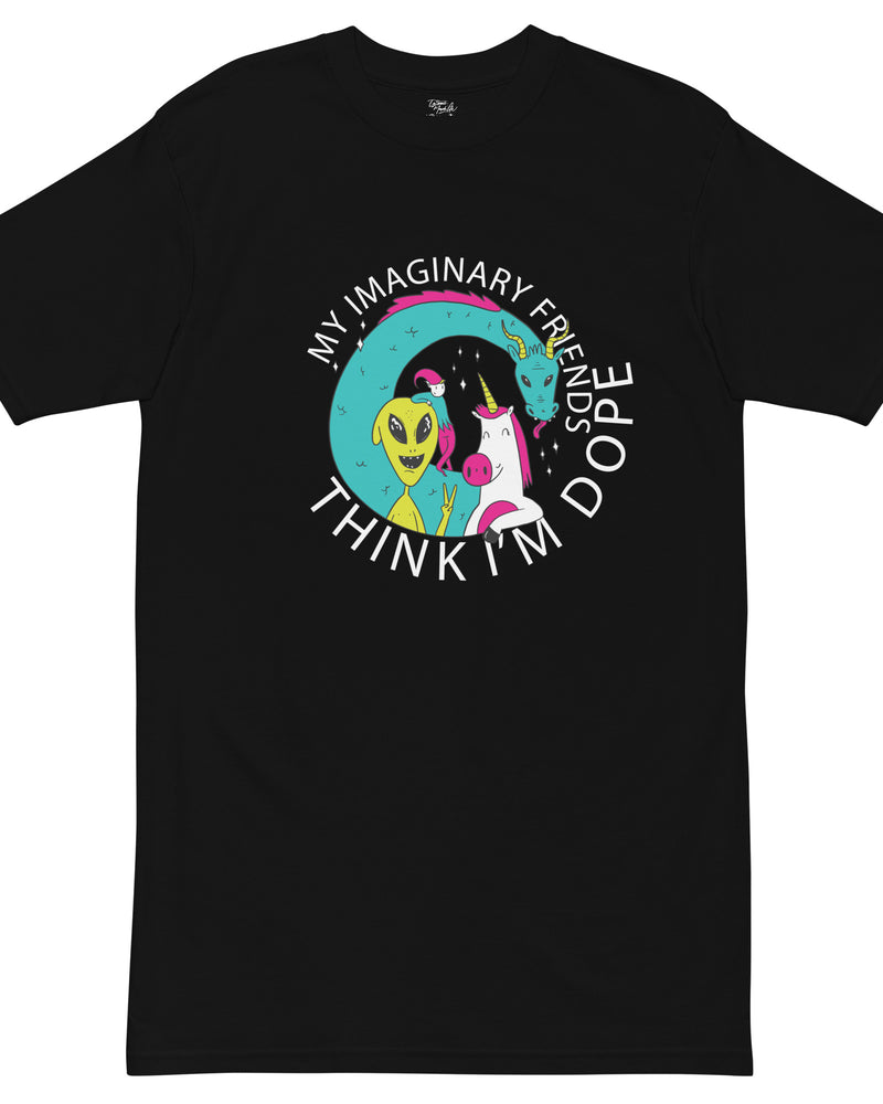 EG3BEATS MY IMAGINARY FRIENDS THINK I'M DOPE Men’s Premium Heavyweight T-Shirt