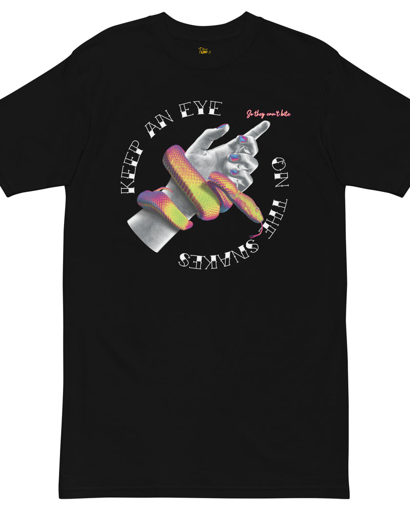 EG3BEATS KEEP AN EYE ON THE SNAKES SO THEY CAN'T BITE Men’s Premium Heavyweight T-Shirt