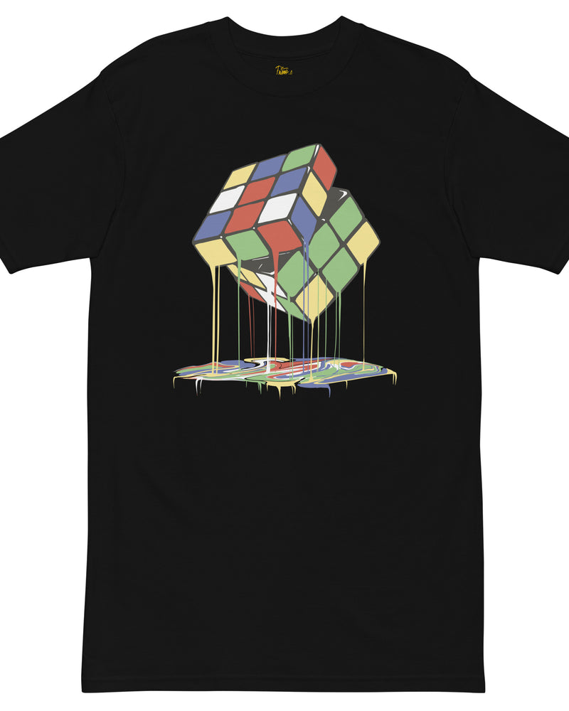 EG3BEATS MERCH LIFE MELTING RUBIKS CUBE Men’s Premium Heavyweight T-Shirt