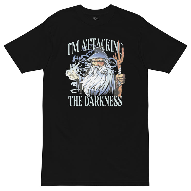 ETERNAL DIVINE APPAREL ATTACKING THE DARKNESS Men’s Premium Heavyweight T-Shirt