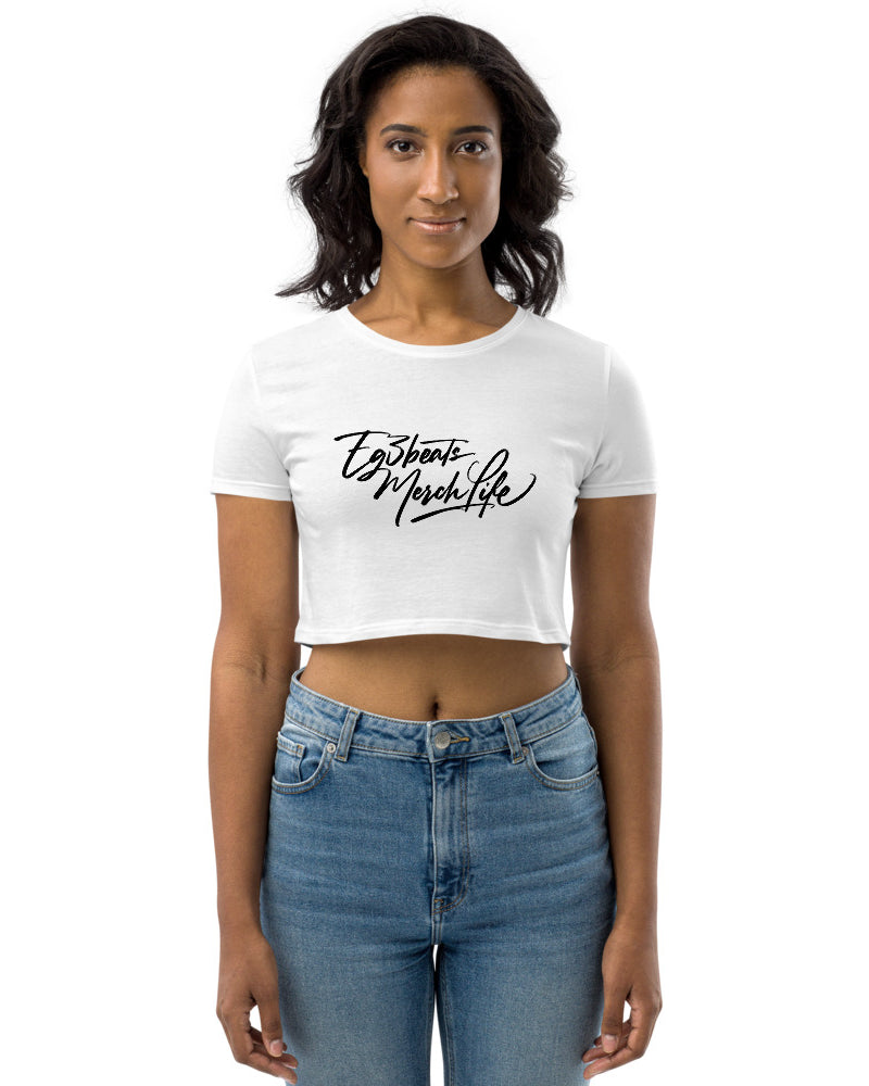EG3BEATS MERCH LIFE Womens Organic Crop Top