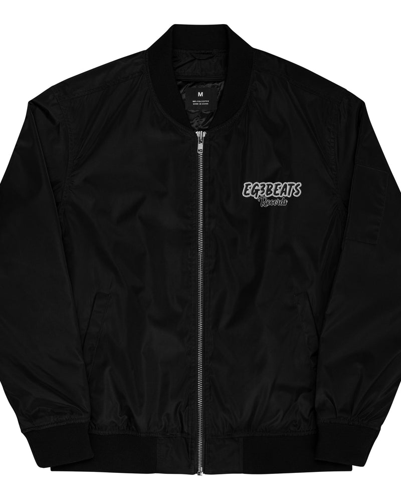 EG3BEATS RECORDS BLACK Premium Recycled Bomber Jacket