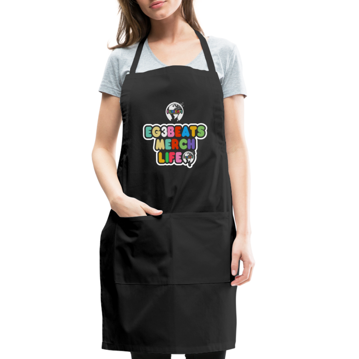 EG3BEATS MERCH LIFE ADJUSTABLE APRON COOK WEAR - black