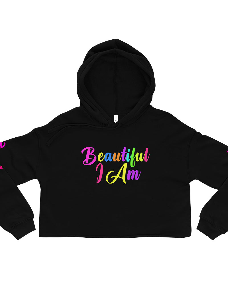 BEAUTIFUL I AM Womens Crop Hoodie