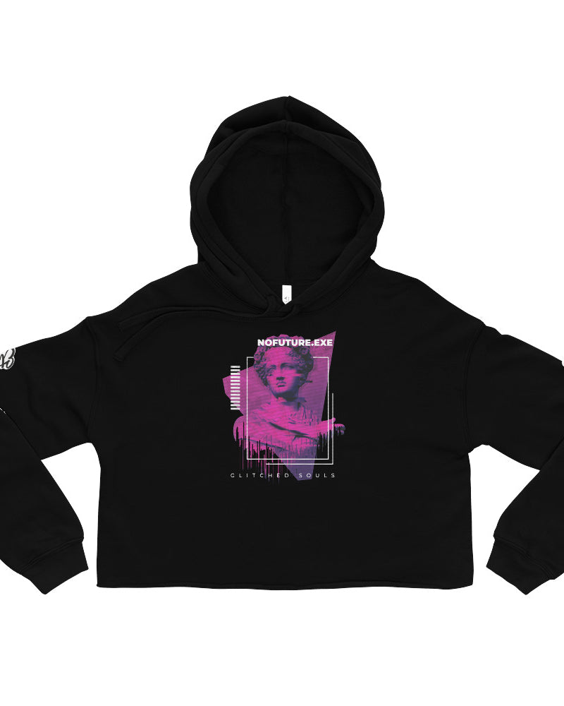 ETERNAL DIVINE APPAREL WOMENS GLITCHED SOULS Crop Hoodie