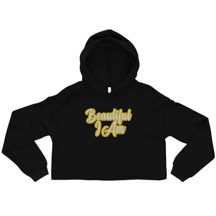 BEAUTIFUL I AM GOLD Crop Hoodie