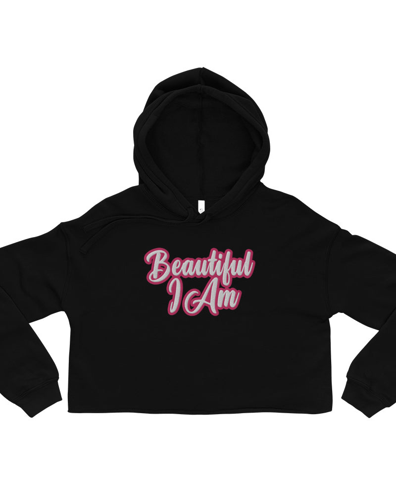 BEAUTIFUL I AM PINK Crop Hoodie
